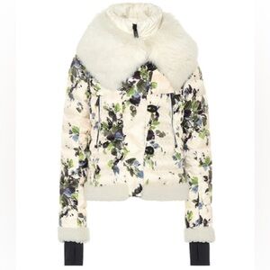 3 MONCLER GRENOBLE ALTES FUR-TRIMMED SKI JACKET IN BEIGE